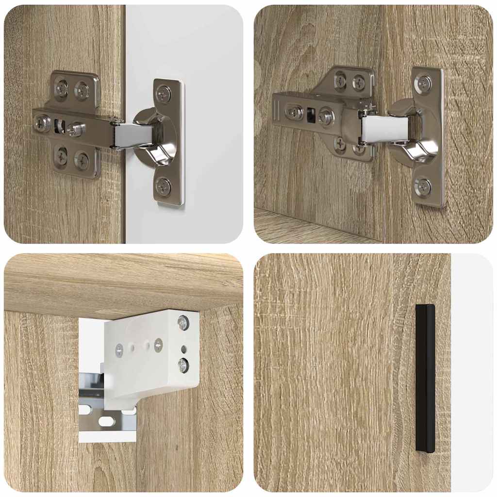 Badezimmermöbel-Set 4 stk. Sonoma-Eiche 35 x 30 x 192 cm