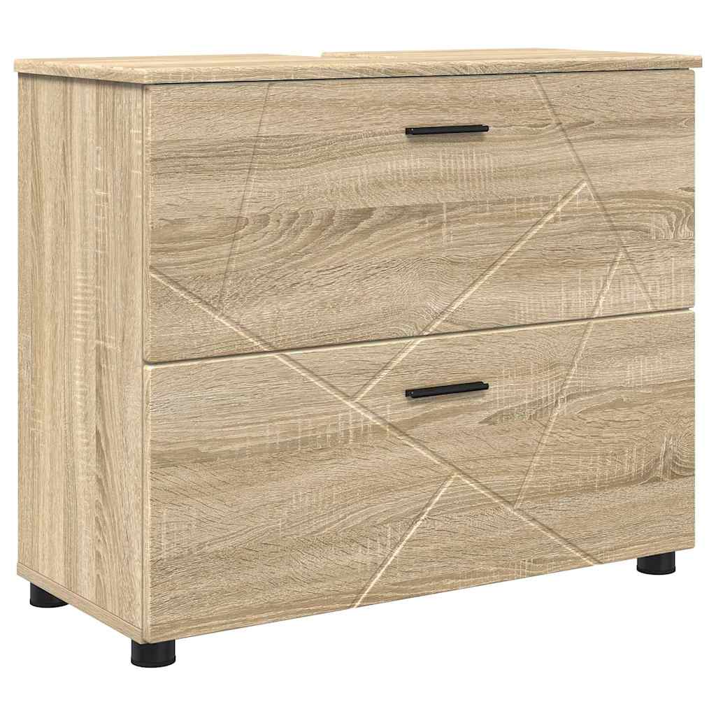 Badezimmermöbel-Set 4 stk. Sonoma-Eiche 35 x 30 x 192 cm