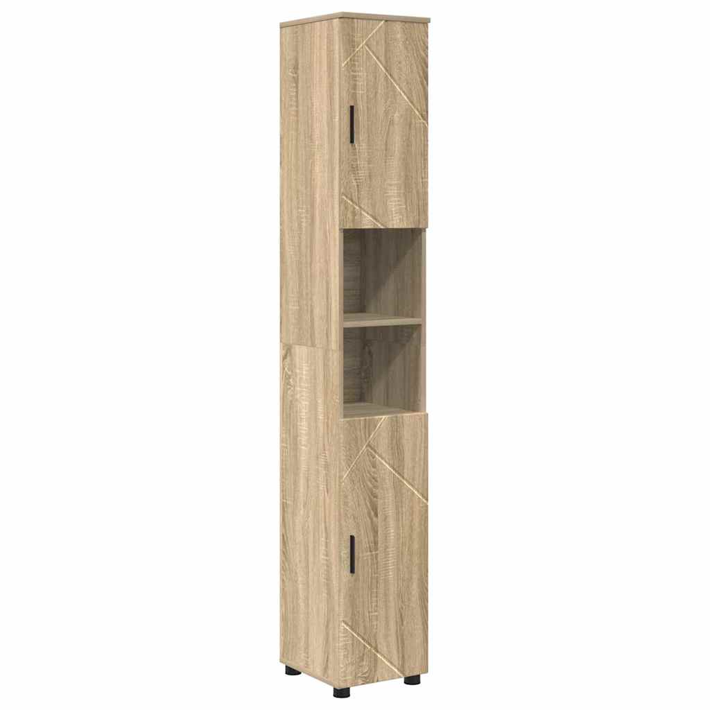 Badezimmermöbel-Set 4 stk. Sonoma-Eiche 35 x 30 x 192 cm