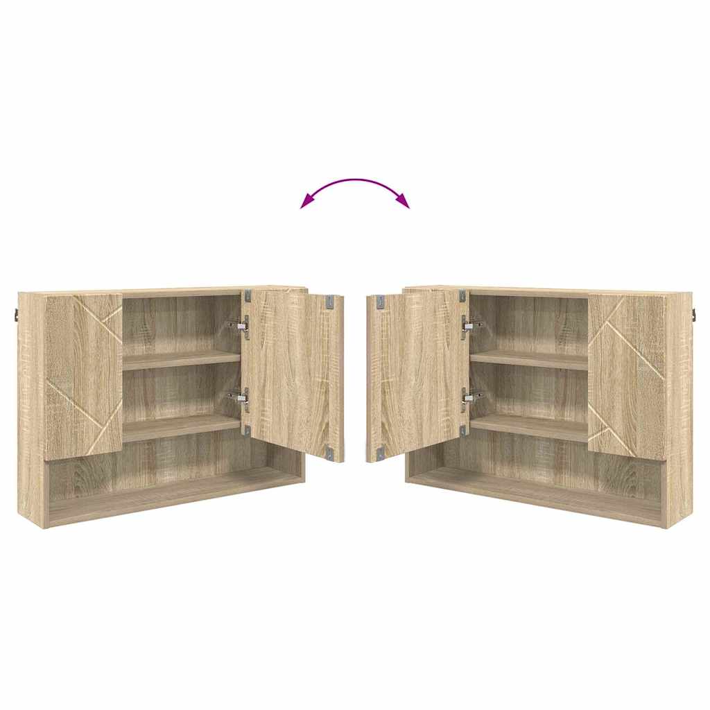Badezimmermöbel-Set 4 stk. Sonoma-Eiche 35 x 30 x 192 cm