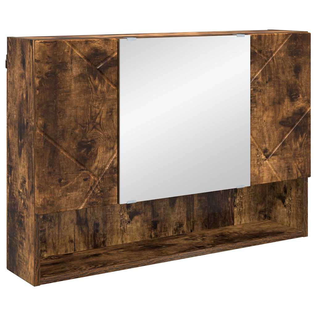 Badezimmermöbel-Set 4 stk. Geräucherte Eiche 35 x 30 x 192 cm