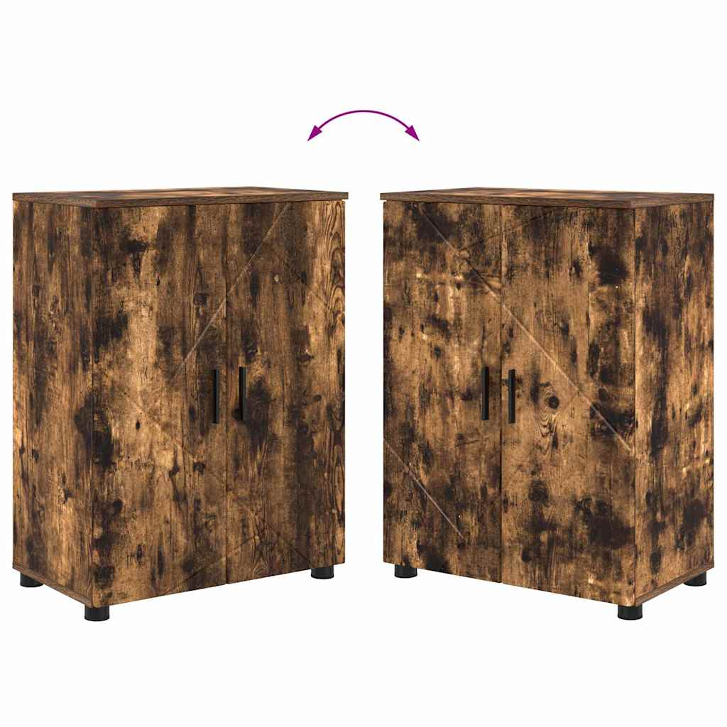 Badezimmermöbel-Set 4 stk. Geräucherte Eiche 35 x 30 x 192 cm