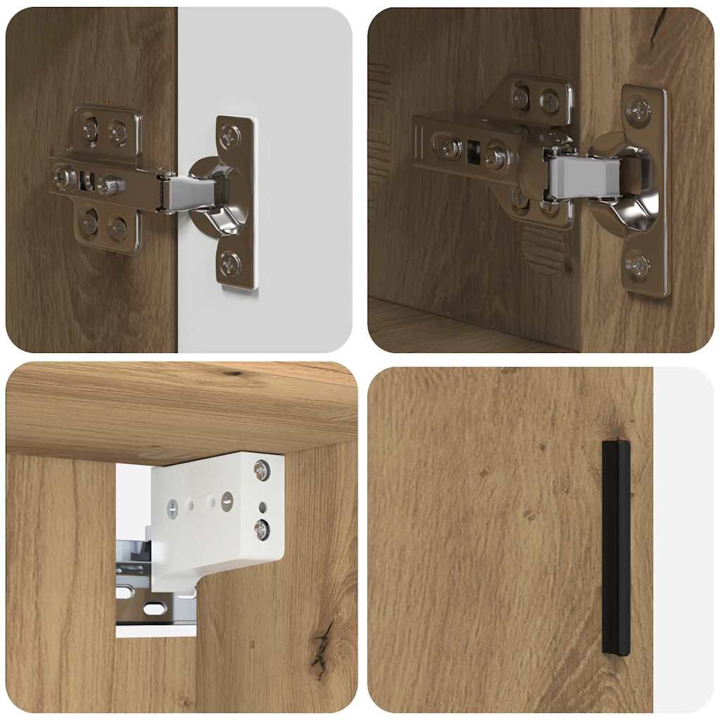 Badezimmermöbel-Set 4 Stk. Artisan-Eiche 35 x 30 x 192 cm