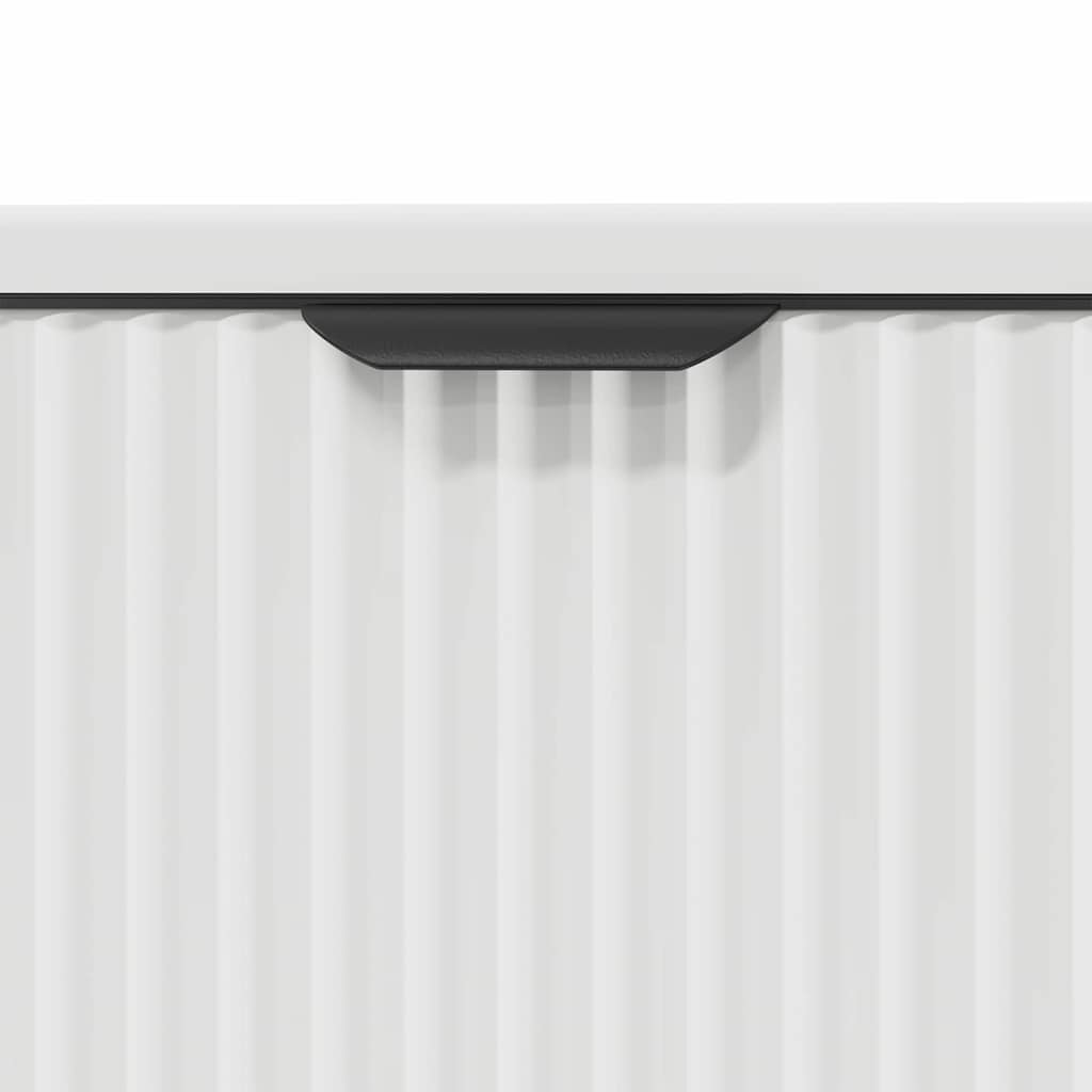 Badezimmermöbel-Set mit Regal 2 pcs Weiß Sperrholz und Metall