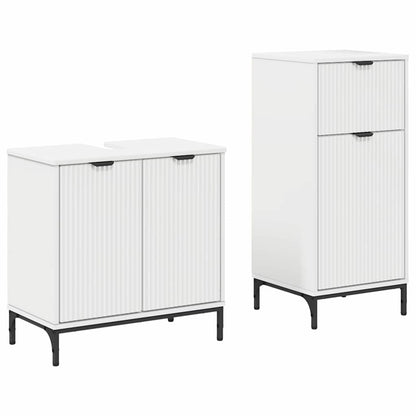 Badezimmermöbel-Set 2 stk. Weiß 39,5 x 36 x 88 cm