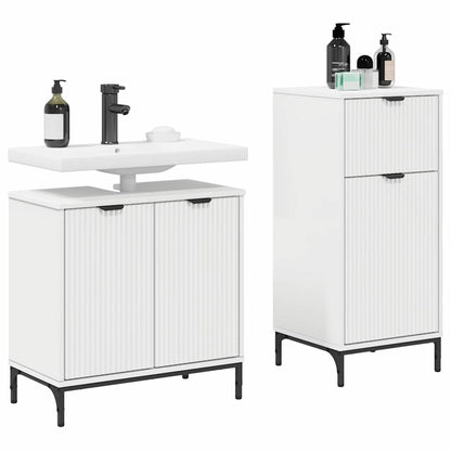 Badezimmermöbel-Set 2 stk. Weiß 39,5 x 36 x 88 cm