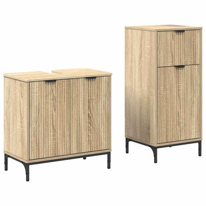 Badezimmermöbel-Set 2 stk. Sonoma-Eiche 39,5 x 36 x 88 cm
