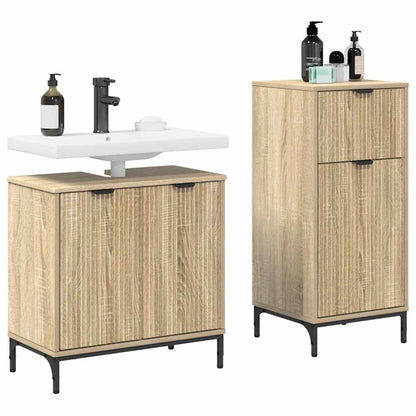 Badezimmermöbel-Set 2 stk. Sonoma-Eiche 39,5 x 36 x 88 cm