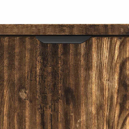 Badezimmermöbel-Set 2 Stk. Räuchereiche Sperrholz und Metall