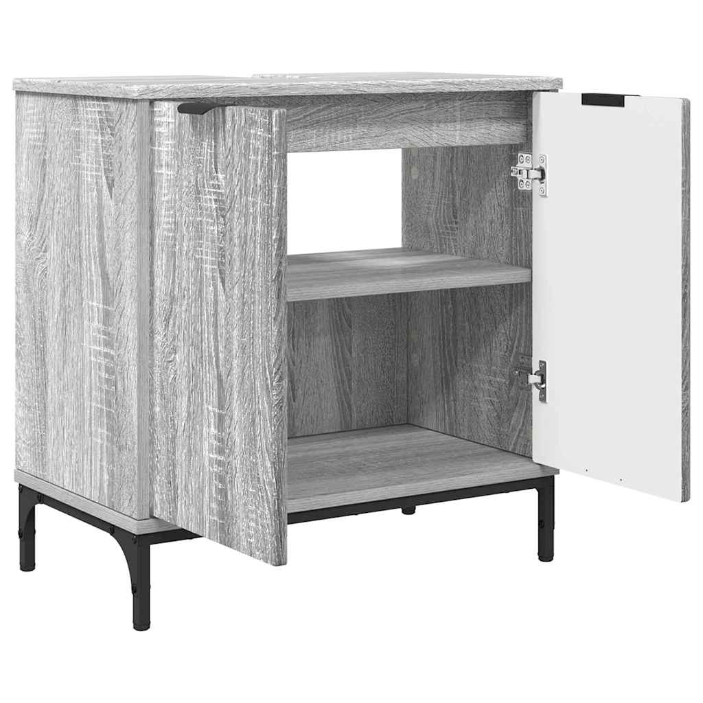 Badezimmermöbel-Set 2 stk. Graues Sonoma 39,5 x 36 x 88 cm