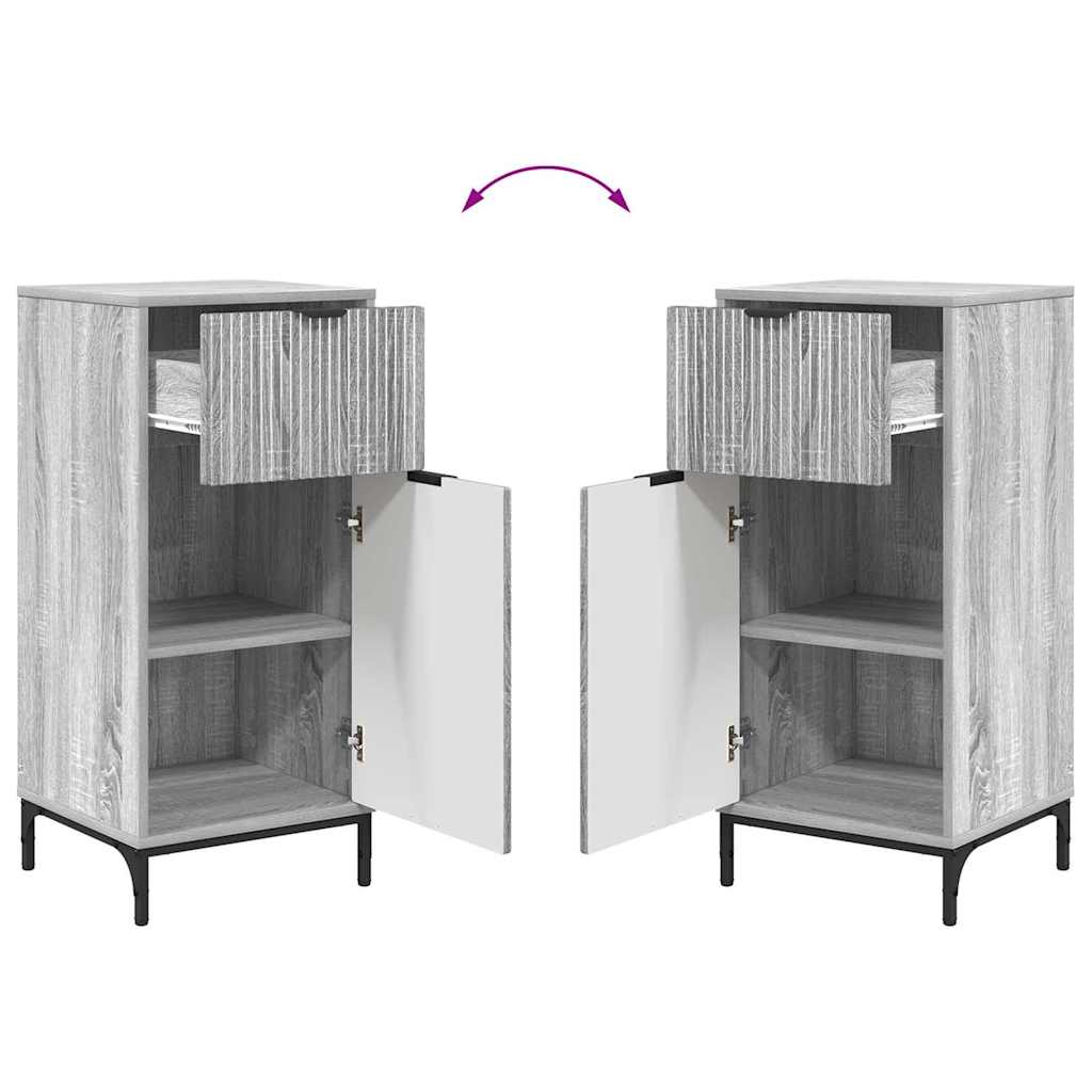 Badezimmermöbel-Set 2 stk. Graues Sonoma 39,5 x 36 x 88 cm