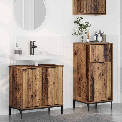 Badezimmermöbel-Set 2 stk. Altholz 39,5 x 36 x 88 cm