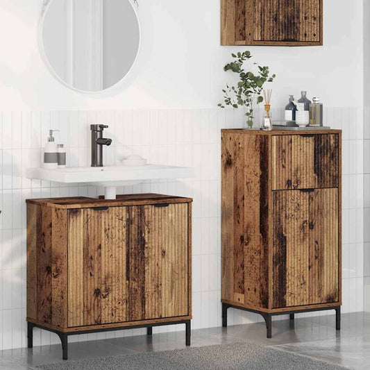 Badezimmermöbel-Set 2 stk. Altholz 39,5 x 36 x 88 cm