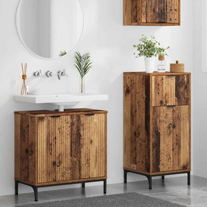 Badezimmermöbel-Set 2 stk. Altholz 39,5 x 36 x 88 cm