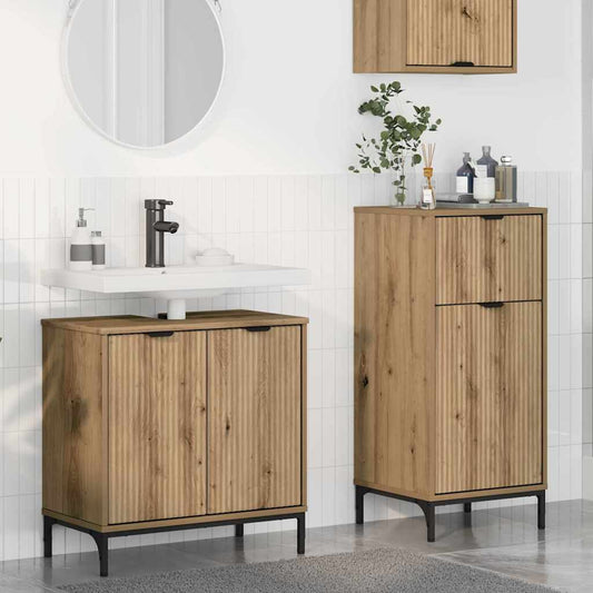 Badezimmermöbel-Set 2 Stk. Artisan-Eiche 39,5 x 36 x 88 cm