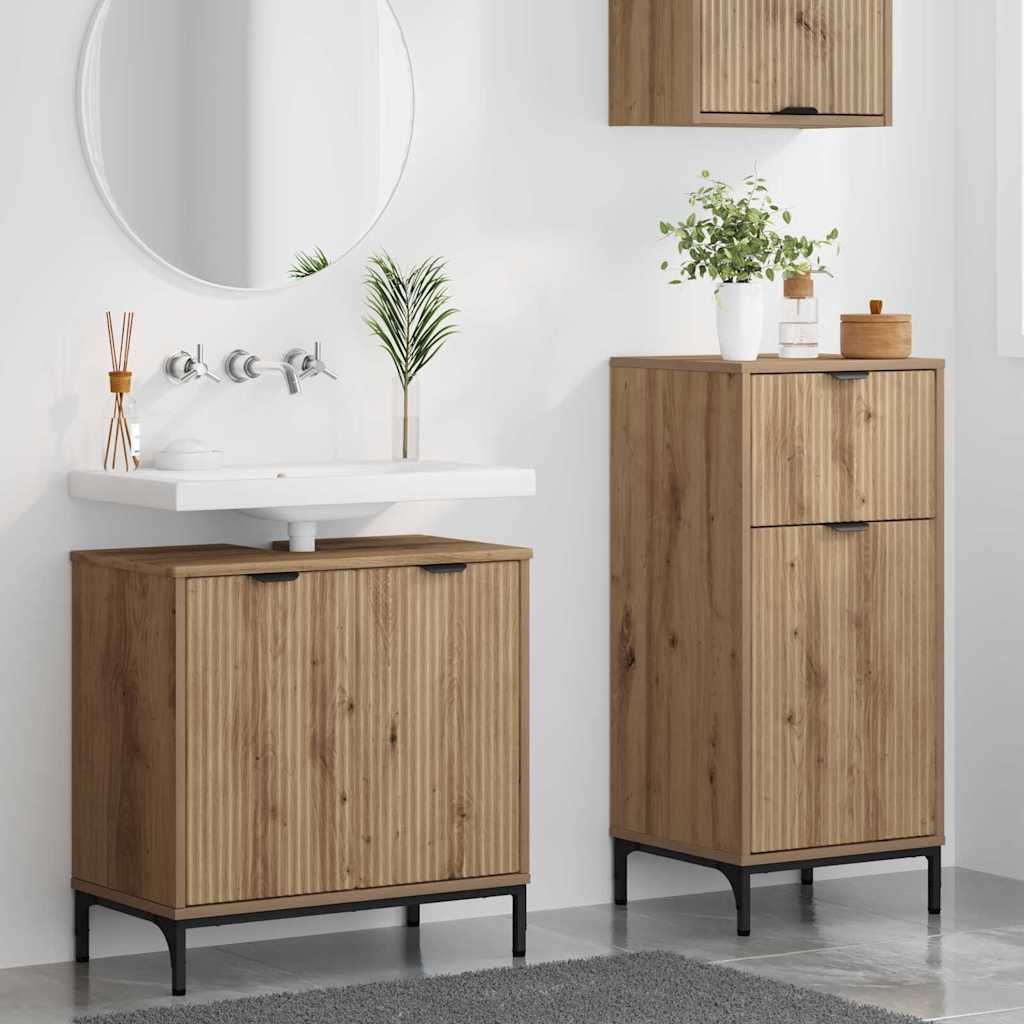 Badezimmermöbel-Set 2 Stk. Artisan-Eiche 39,5 x 36 x 88 cm