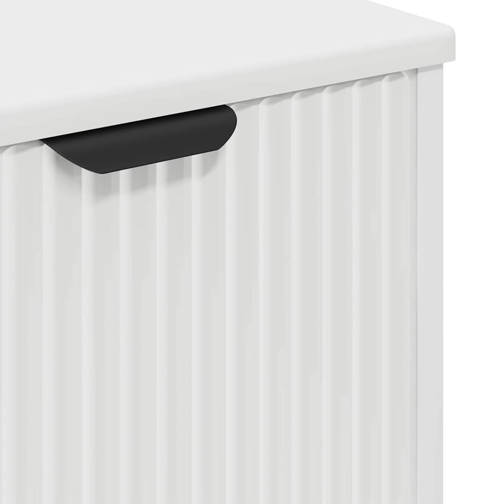 Badezimmermöbel-Set mit Regal 3 pcs Weiß Sperrholz und Metall