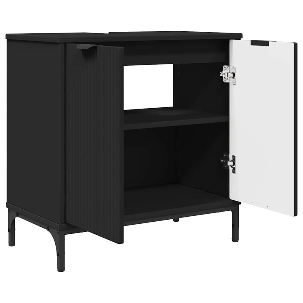 Badezimmermöbel-Set 3 stk. Schwarz 39,5 x 36 x 88 cm