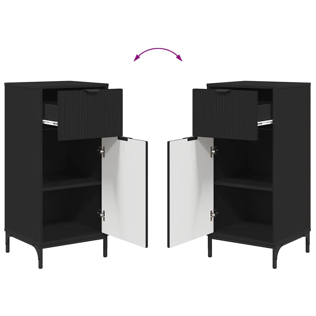 Badezimmermöbel-Set 3 stk. Schwarz 39,5 x 36 x 88 cm