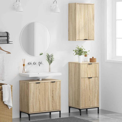 Badezimmermöbel-Set 3 stk. Sonoma-Eiche 39,5 x 36 x 88 cm