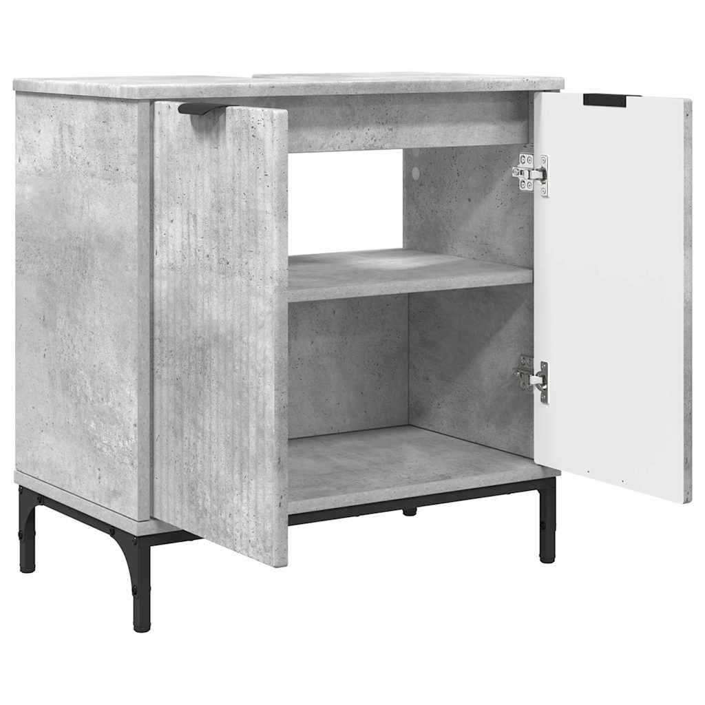 Badezimmermöbel-Set 3 stk. Beton Grau 39,5 x 36 x 88 cm