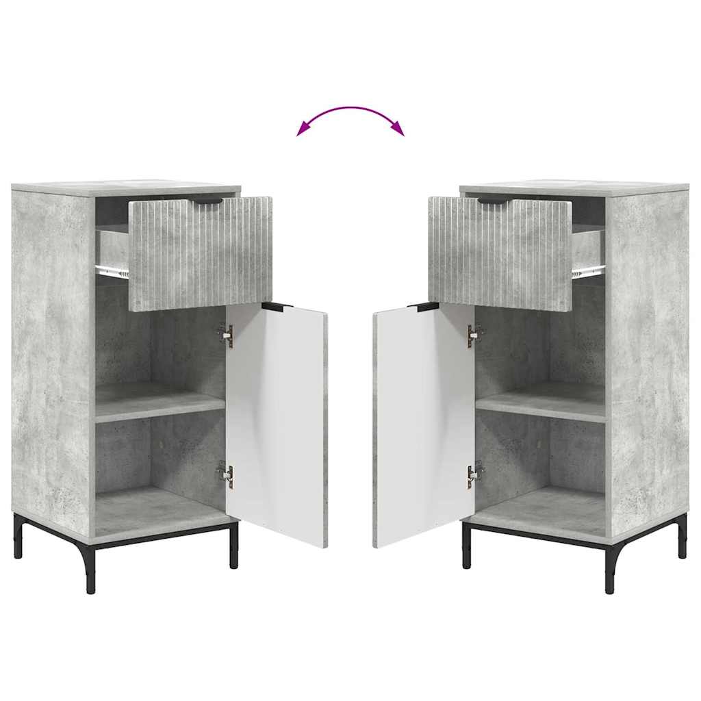 Badezimmermöbel-Set 3 stk. Beton Grau 39,5 x 36 x 88 cm