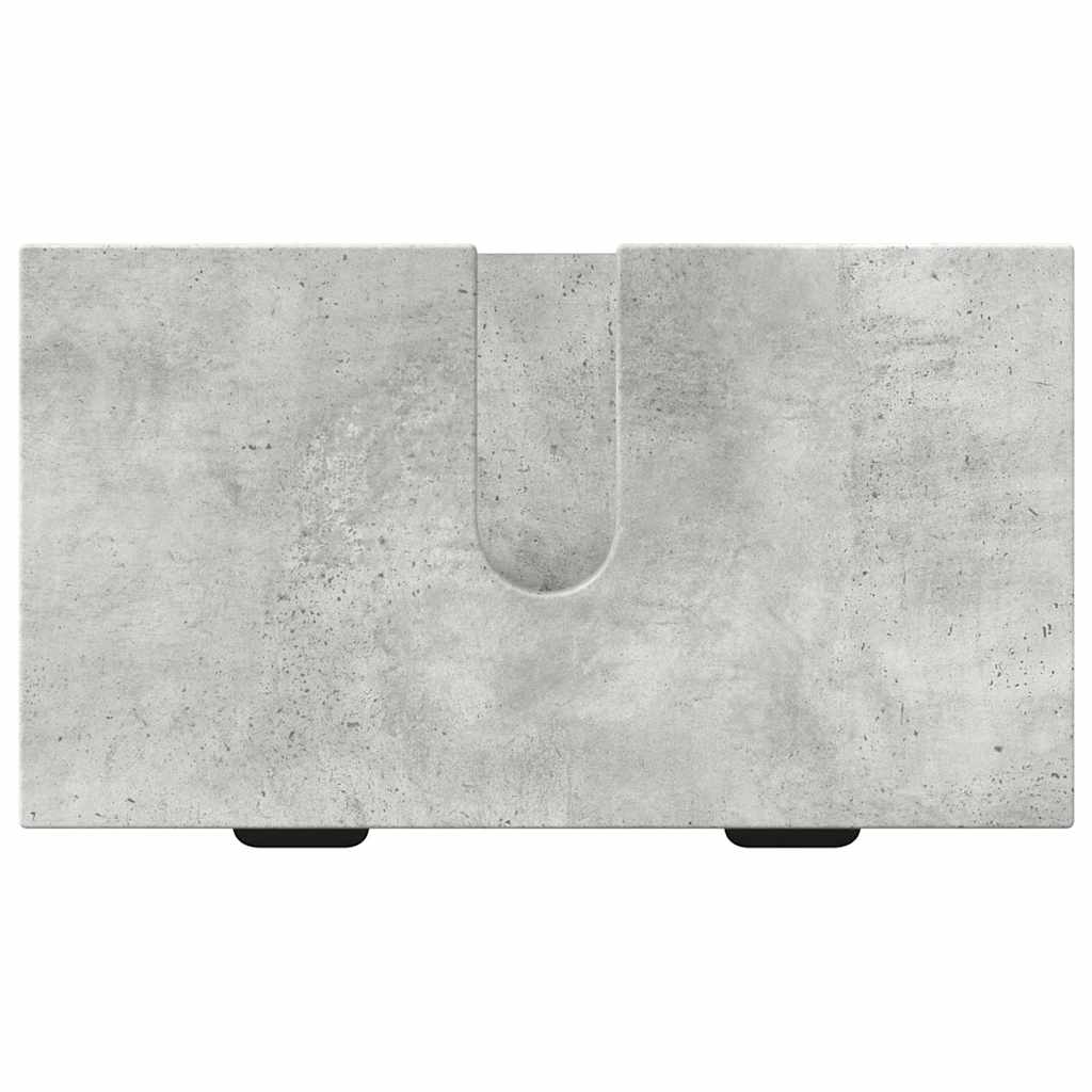 Badezimmermöbel-Set 3 Stk. Betongrau Sperrholz und Metall