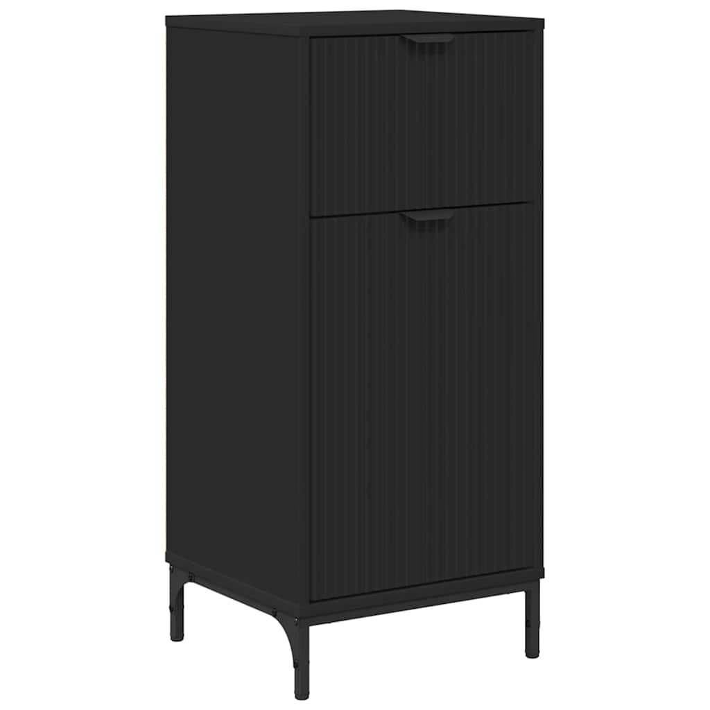 Badezimmermöbel-Set Wandmontiert Schwarz Holzwerkstoff, Metall