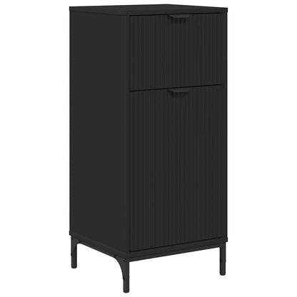 Badezimmermöbel-Set Wandmontiert Schwarz Holzwerkstoff, Metall