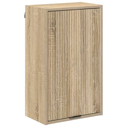 Badezimmermöbel-Set mit Tür Sonoma-Eiche Holzwerkstoff, Metall