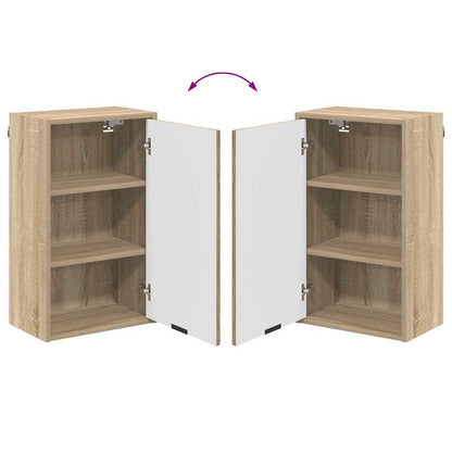 Badezimmermöbel-Set mit Tür Sonoma-Eiche Holzwerkstoff, Metall