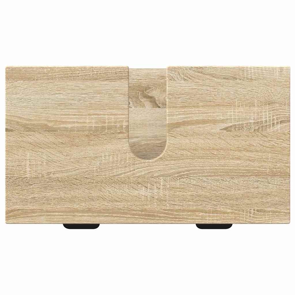 Badezimmermöbel-Set mit Tür Sonoma-Eiche Holzwerkstoff, Metall