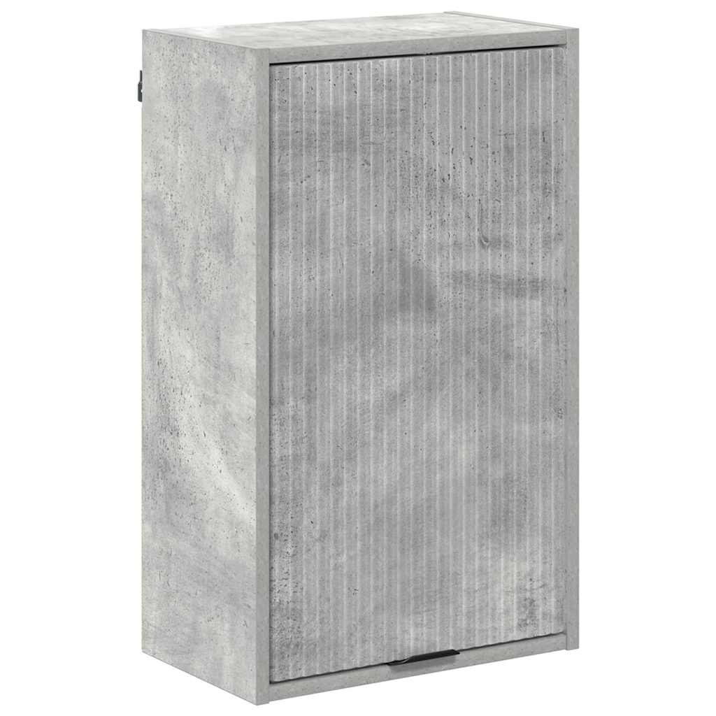 Badezimmermöbel-Set mit Tür Beton Grau Holzwerkstoff, Metall
