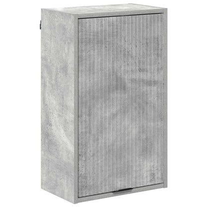 Badezimmermöbel-Set mit Tür Beton Grau Holzwerkstoff, Metall