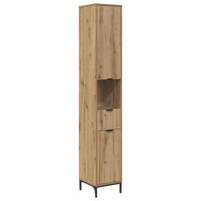 Badezimmermöbel-Set 4 Stk. Artisan-Eiche Holzwerkstoff, Metall