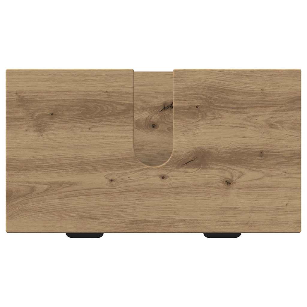 Badezimmermöbel-Set 4 Stk. Artisan-Eiche Holzwerkstoff, Metall