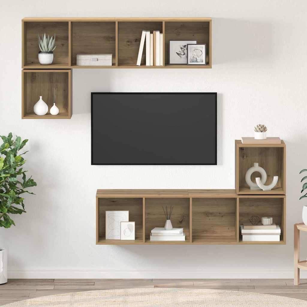 TV-Schrankset 4 stk. Artisan-Eiche Holzwerkstoff