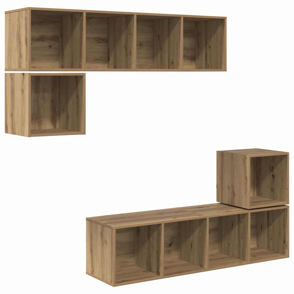 TV-Schrankset 4 stk. Artisan-Eiche Holzwerkstoff