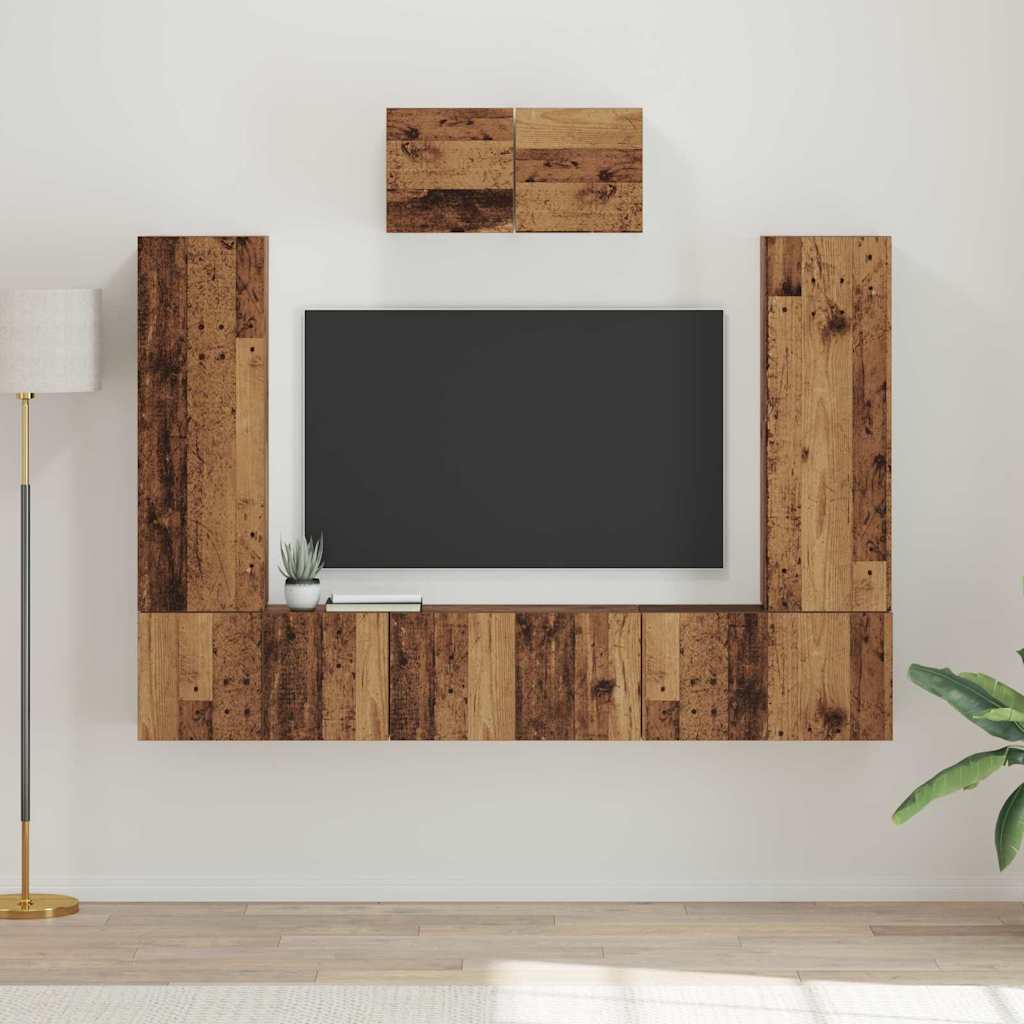 TV-Schrankset 7 stk. Altholz Holzwerkstoff