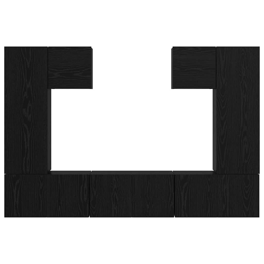 TV-Schrankset 7 stk. Schwarz Eichen-Optik Holzwerkstoff
