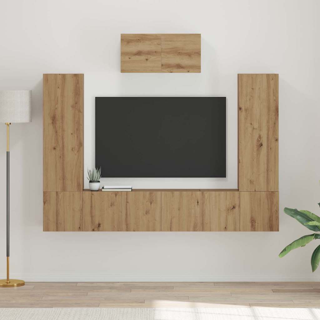 TV-Schrank-Set 7 pcs Artisan-Eiche 180 x 30 x 120 cm