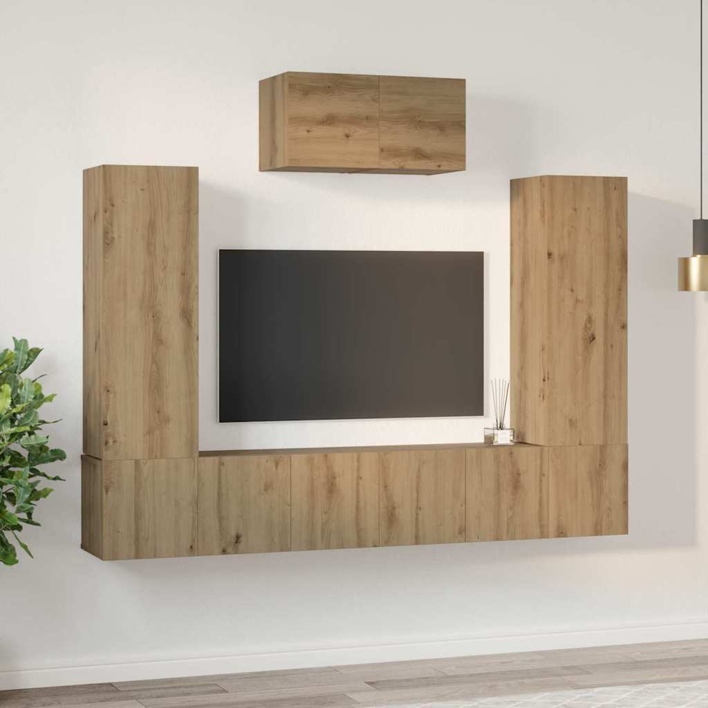 TV-Schrank-Set 7 pcs Artisan-Eiche 180 x 30 x 120 cm
