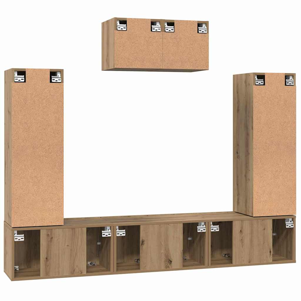 TV-Schrank-Set 7 pcs Artisan-Eiche 180 x 30 x 120 cm