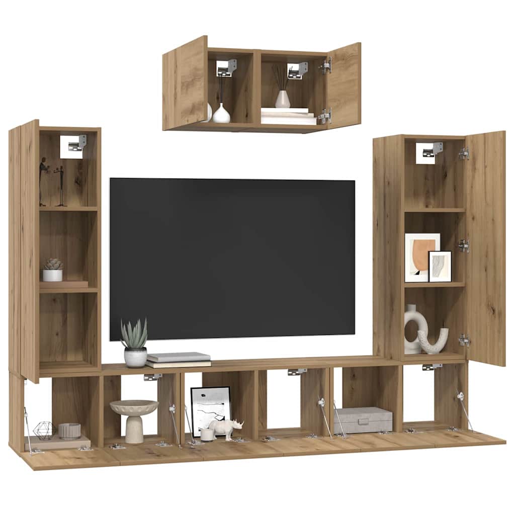 TV-Schrank-Set 7 pcs Artisan-Eiche 180 x 30 x 120 cm