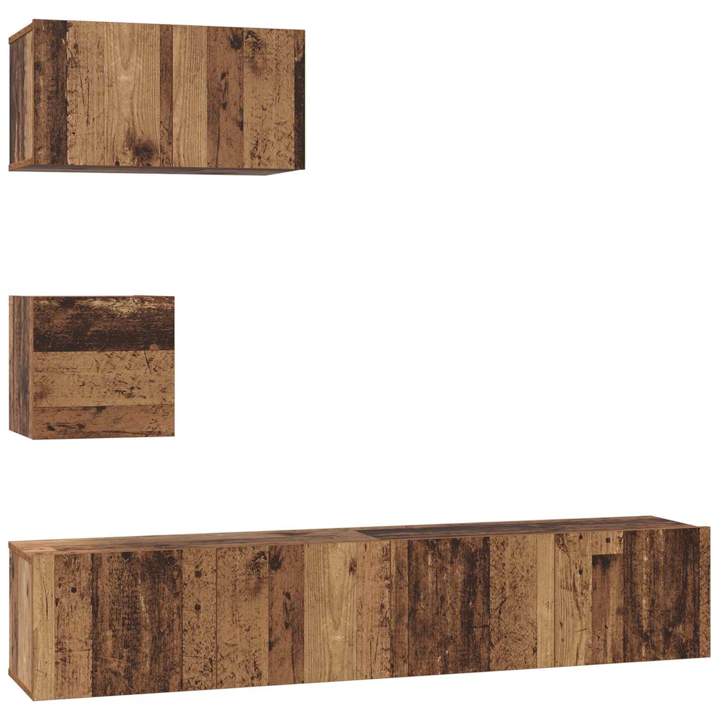 TV-Schrankset Wandmontiert 3 pcs Altholz Holzwerkstoff