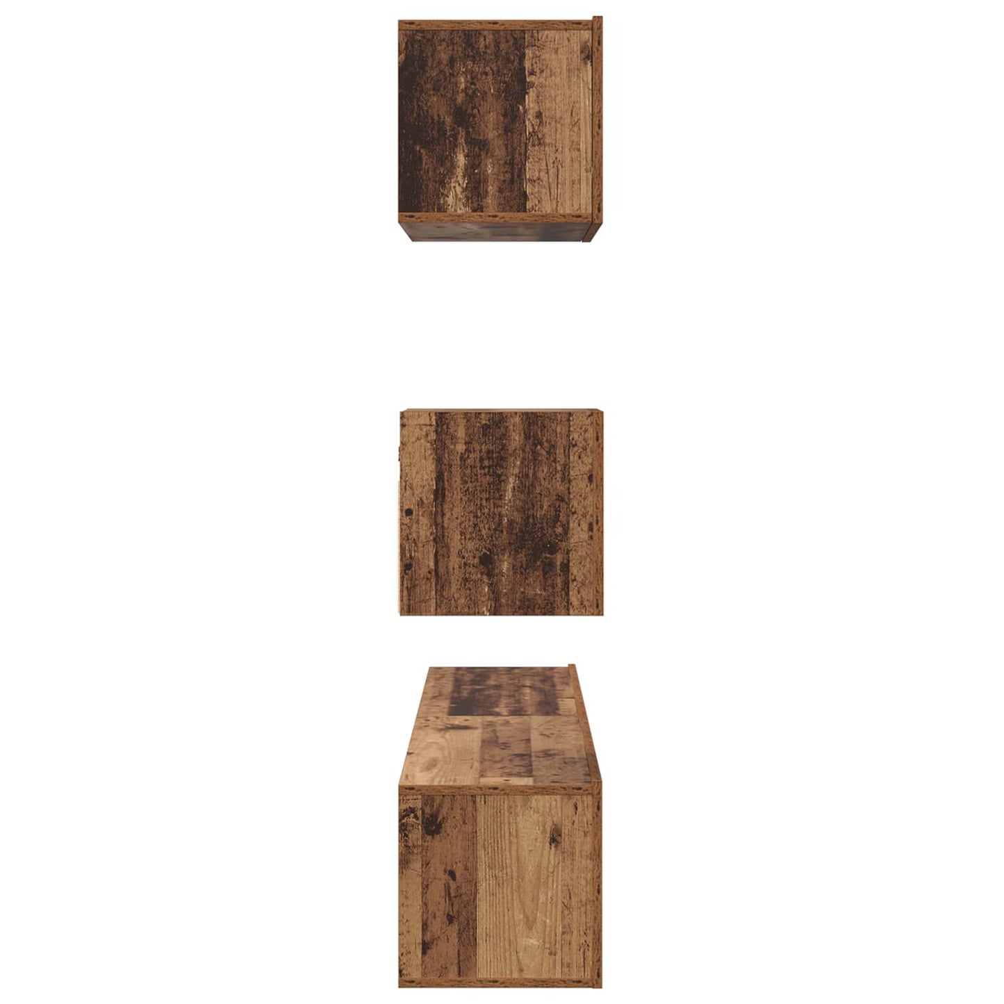TV-Schrankset Wandmontiert 3 pcs Altholz Holzwerkstoff