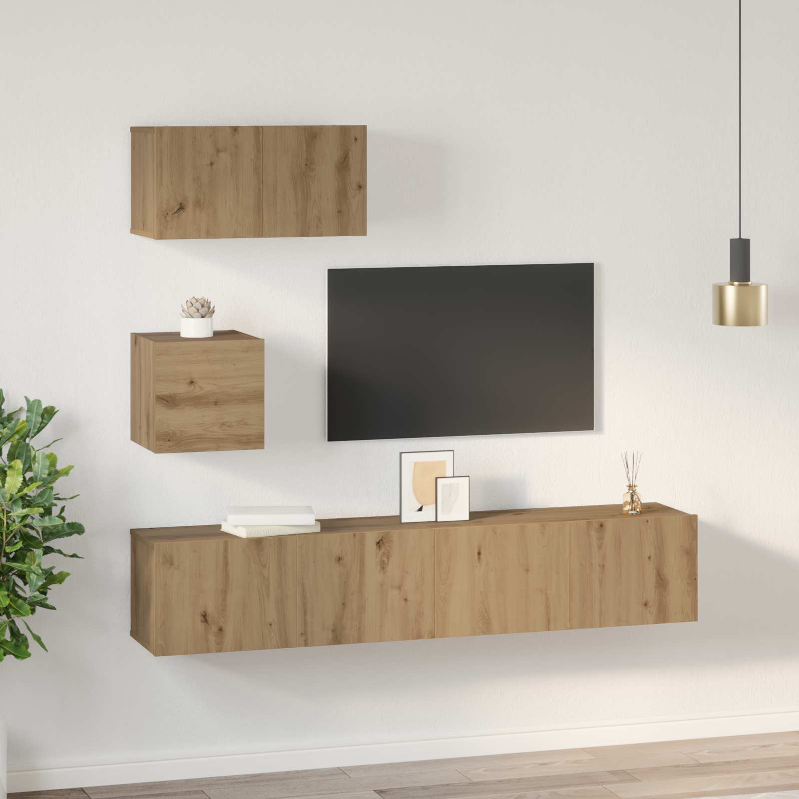 TV-Schrankset 3 pcs Artisan-Eiche Holzwerkstoff