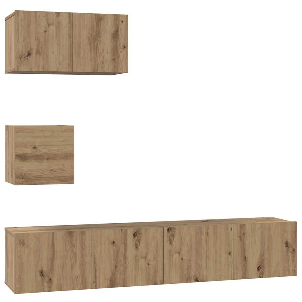 TV-Schrank-Set Wandmontiert 4 pcs Artisan-Eiche 80 x 30 x 30 cm