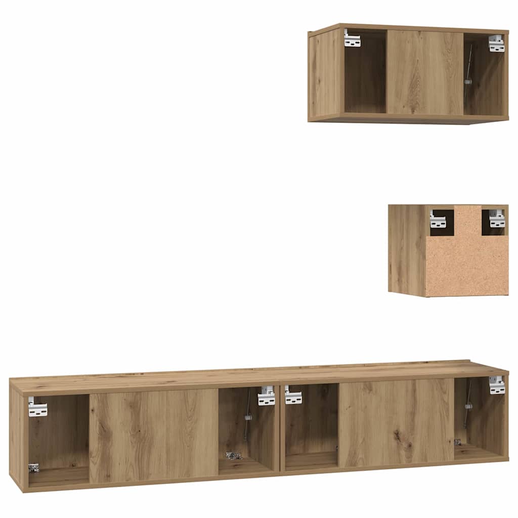 TV-Schrank-Set Wandmontiert 4 pcs Artisan-Eiche 80 x 30 x 30 cm