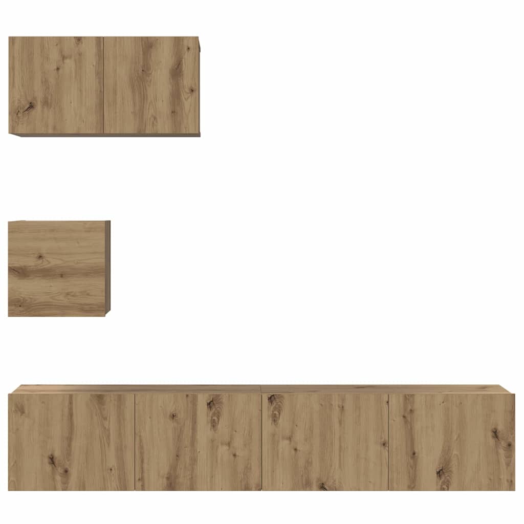 TV-Schrank-Set Wandmontiert 4 pcs Artisan-Eiche 80 x 30 x 30 cm